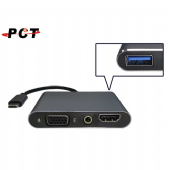 【PCT】USB-C 轉 HDMI/VGA & Audio/USB 3.0 分配器(UHV303)